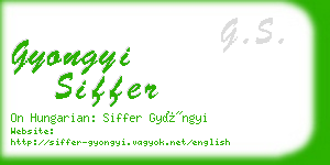 gyongyi siffer business card